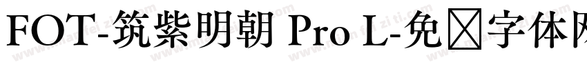 FOT-筑紫明朝 Pro L字体转换